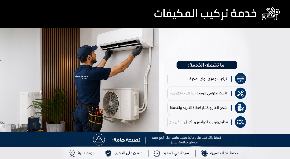 خدمة تركيب المكيفات